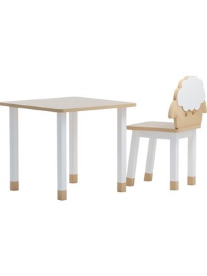 Odun Concept Kuzu Ahşap Çocuk Masa Sandalyesi