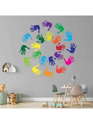 Kt Decoration Sulu Boya El Izleri Xl Duvar Sticker