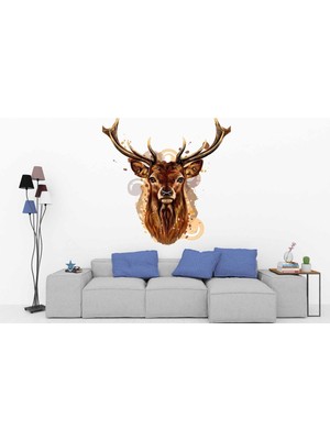 Kt Decoration Hand Drawn Deer Duvar Sticker