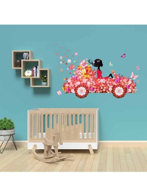 Kt Decoration Floral Kız Sevimli Figürler Çocuk Odası Duvar Sticker