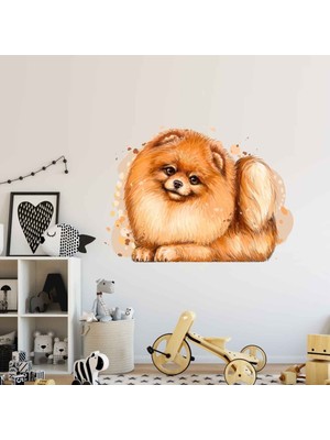 Kt Decoration Turuncu Sevimli Fino Köpeği Duvar Sticker
