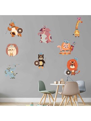 Kt Decoration Kızılderili Hayvanlar Xl Duvar Sticker Seti