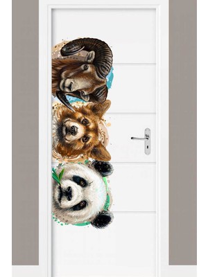 Kt Decoration Sulu Boya Hayvan Çizimleri Kapı Kenarı Stickerler