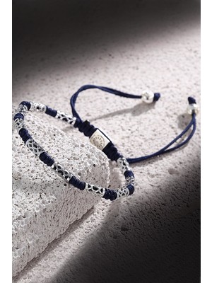 Frnch Makrome Lacivert Handmade Bileklik FRJ11062-1162-L