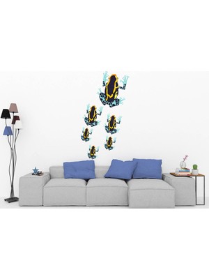 Kt Decoration Tırmanan Kurbağalar Duvar Sticker Seti
