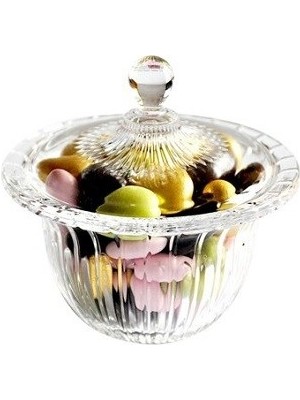 Paşabahçe 98555 Glamour Cam Kapaklı Mini Şekerlik (10,8cm x 11,5cm)