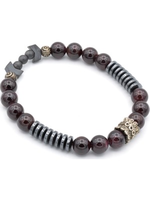 Murty99  Doğal Hematit Granat Bileklik  001