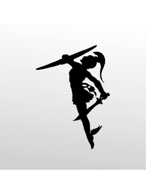 Technopa Folyo Sticker Savaşçı Kadın 30 cm Uzunluk