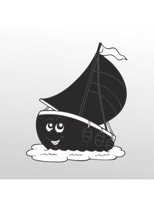 Technopa Folyo Sticker Gülen Tekne 20 cm Uzunluk