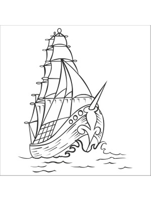 Technopa Yelkenli Tekne Folyo Sticker 31 30 cm Uzunluk