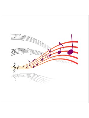 Technopa Müzik Notası Folyo Sticker 6 70 cm Uzunluk