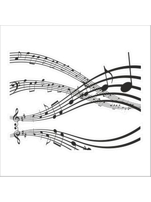 Technopa Müzik Notası Folyo Sticker 7 90  cm Uzunluk