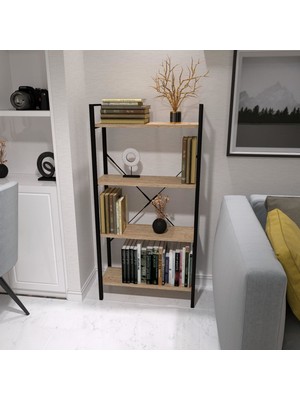Mavienerji Dekoratif Kitaplık Ahşap Çok Amaçlı Raf Mini Kitaplık Siyah