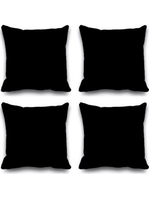 Enc Home 4’lü Siyah Kırlent Kılıfı