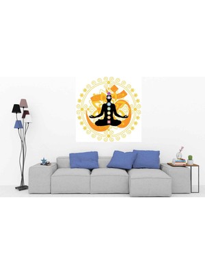 Kt Decoration Özel Tasarım Mandala Yoga Tek Parça Duvar Sticker