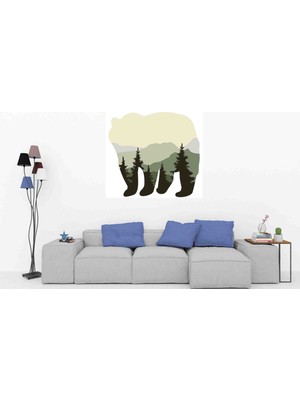 Kt Decoration Manzaralı Ayı Silüeti Duvar Sticker