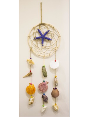 Antioch Artdesign Dream Catcher 66 cm Deniz Yıldızlı Deniz Kabuklu Rüya Kapanı Düş Kapanı Ev Dekor