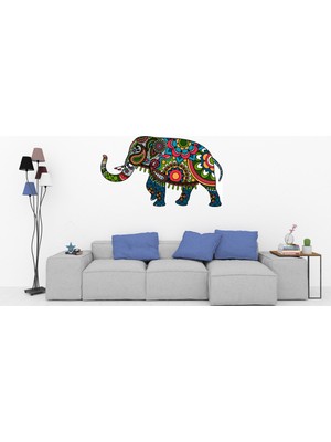Kt Decoration Özel Tasarım Mandala Fil Duvar Sticker