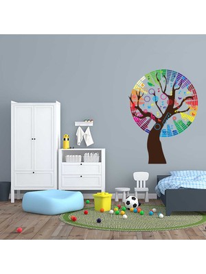 Kt Decoration Renkli Müzik Ağacı Duvar Sticker