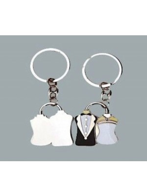 Hayaller Dükkanı 20 Adet Anahtarlık Gelin Damat Taşlı Pk1