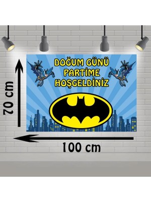 Parti Furyası Batman Mavi  Branda Afiş 70X100 cm