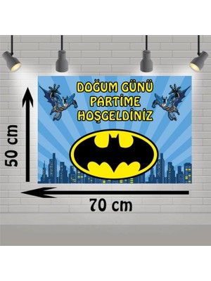 Parti Furyası Batman Mavi  Branda Afiş