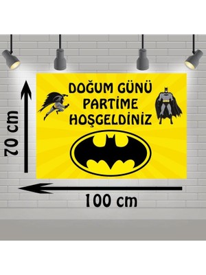 Parti Furyası Batman Sarı   Branda Afiş 70X100
