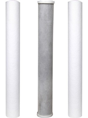 Sulook Su Arıtma 20 Inch 5 Micron Tortu + B. Aktif Karbon + Tortu Filtre