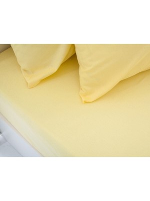 Mertim Ranforce Kumaş Lastikli Ara Ölçü Çarşaf Takımı 120x200 Sarı