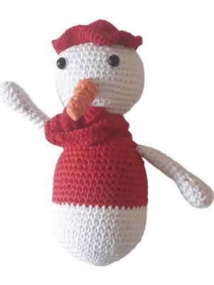 3 Çınar Amigurumi Özel Tasarım Organik El Örgüsü Kardan Adam Oyuncak 18CM