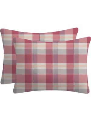 Lief Home  Pamuklu Flanel ( Pazen ) Kumaşından Fermuarlı Yastık Kılıfı | 50X70 ( 2 Adet )