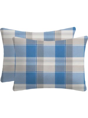 Lief Home  Pamuklu Flanel ( Pazen ) Kumaşından Fermuarlı Yastık Kılıfı | 50X70 ( 2 Adet )