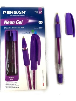 Pensan Mor Neon Jel Tükenmez Kalem 1 mm 12'li Setli Ürün Yazma Deneyimi