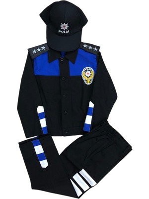 Temiz Pazar Toplu Destekli Polis Çocuk Kostümü