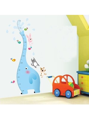 Kt Decoration Çocuk Odası Dekoru Boy ve Gelişim Ölçer Mavi Fil