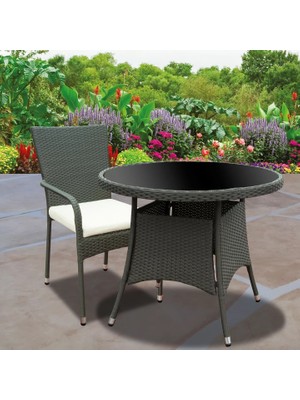 Evinizin Atölyesi Rattan Balkon Masası, Bahçe Masası, Bistro Masa,