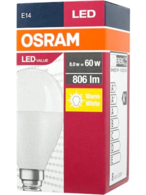 Osram Led Clp 60 7W Sarı Işık E-14 806lm Ampul