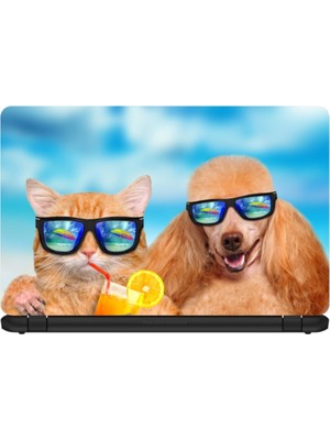 Kt Decoration Siyah-Beyaz Kedi Köpek Kapı Kenarı Çıkartmaları