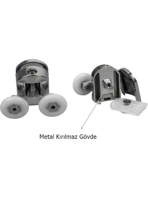 Eym Duşakabin Tekerleği 4 Lü Set Metal Gövde Teker Çapı 22 mm