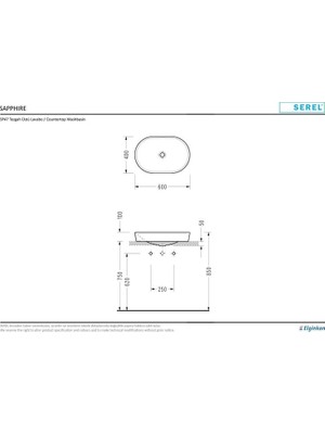 Serel E.C.A Serel Sapphire Tezgah Üstü Lavabo 40X60 cm SP46DXS110H