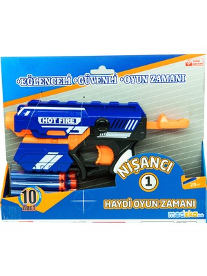 Medska Yumuşak Sünger Köpük Mermi Atan Nerf Nişancı Nörf  Tabanca