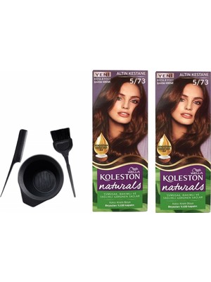 Wella Koleston Naturals Saç Boyası 50ML 5/73 Altın Kestanex2 Adet+Boyama Seti