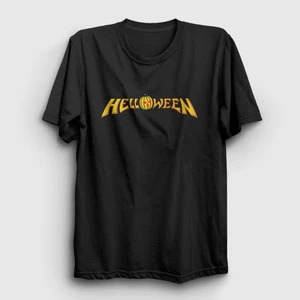 Unisex Siyah Logo Helloween T-Shirt