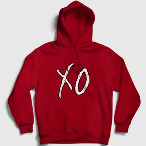Unisex Kırmızı Xo The Weeknd Kapüşonlu Sweatshirt
