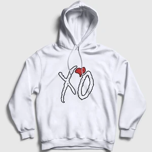 Unisex Beyaz Xo The Weeknd Kapüşonlu Sweatshirt