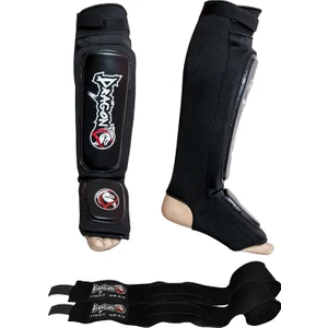 40606 Kick Boks Ayak Kaval Koruyucu + Siyah Bandaj Seti  2’li Set