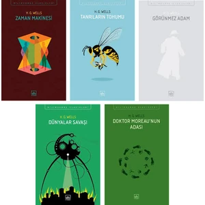 Zaman Makinesi - Tanrıların Tohumu - Görünmez Adam - Dünyalar Savaşı - Doktor Moreau'nun Adası - H. G. Wells 5 Kitap Set