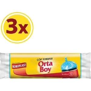 Orta Boy Çöp Torbası 15'li x 3