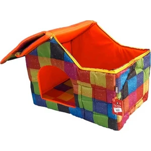 La Vista  Kedi Köpek Evi Yatağı Minder Kulübe Yağmur Küp Desen 60X45X45 Pro