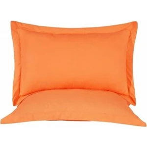 Turuncu Volanlı Fermuarlı Yastık Kılıfı %100 Pamuklu 50 x 70 cm 2li